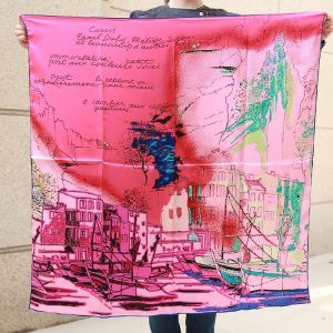 Factory Directly Printed Square Silk Satin Scarvs