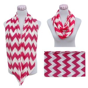 Printing Poly Jersey Cotton Chevron Infinity Scarf