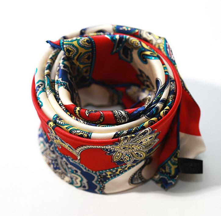 Logo Screen Printing High Quality 14mm Silk Satin Scarves