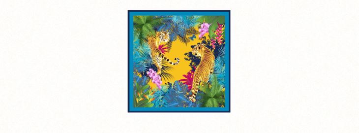Quality Screen Printed Silk Satin Square Scarf