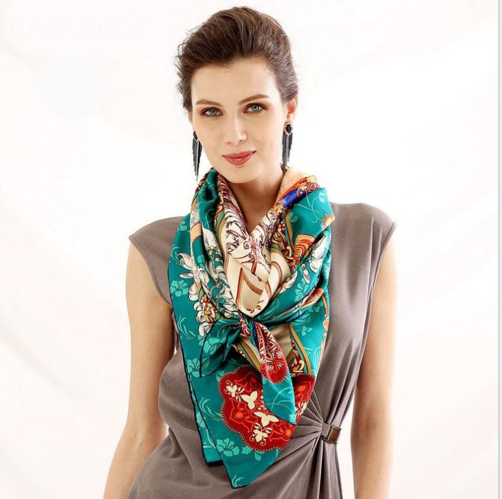 Silk Twill Square Scarves Hermes Quality For Brunei Custom