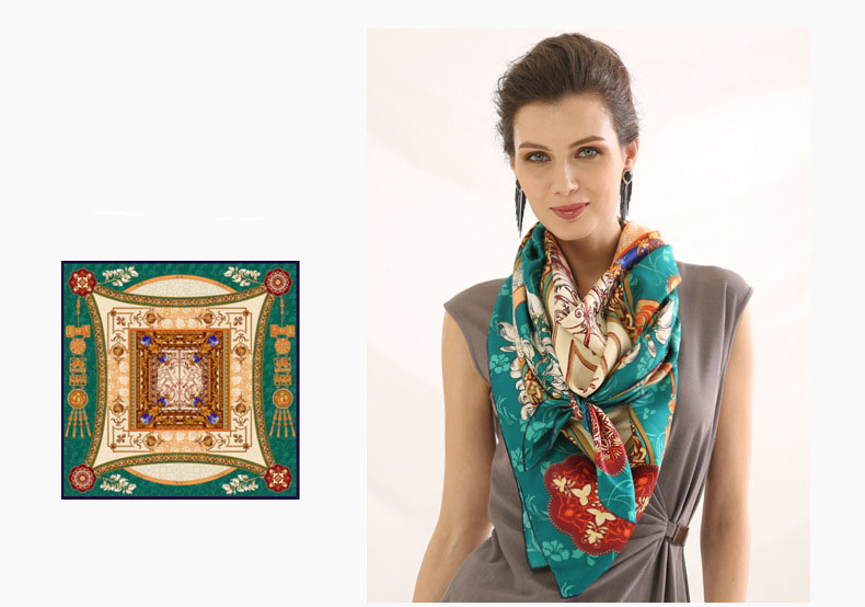 Silk Twill Square Scarves Hermes Quality For Brunei Custom