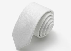 White Tie Silk Necktie For Men
