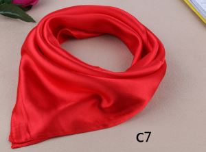 Cheapest Solid Color Polyester Satin Promotional Scarves 0.5 US Dollar Per Pc