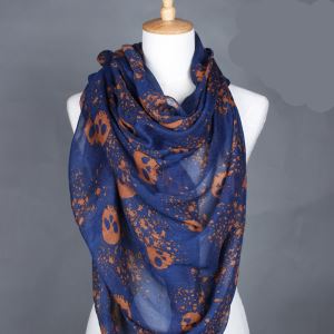 Design Polyester Voile Scarves Skull Printed