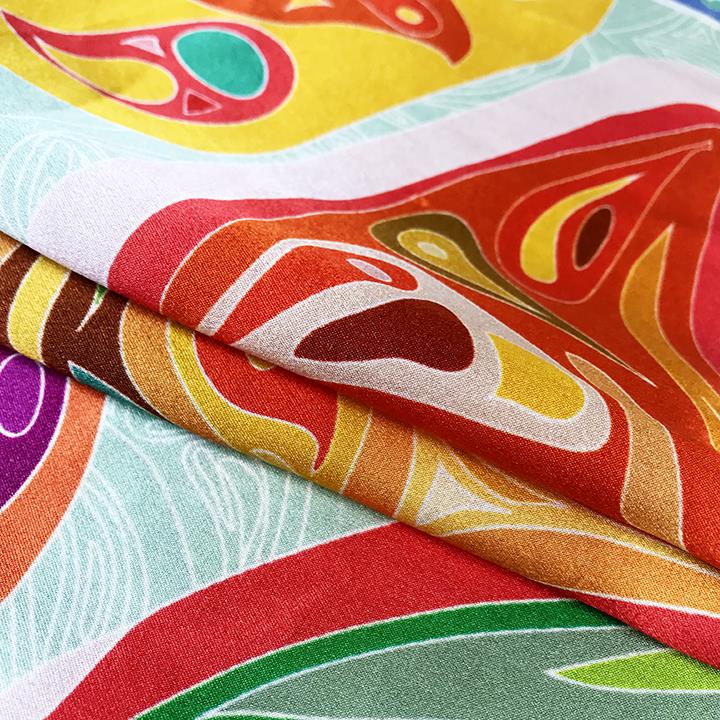 China Custom Print Soft 100% Natural Silk Habotai Square Scarf (2)
