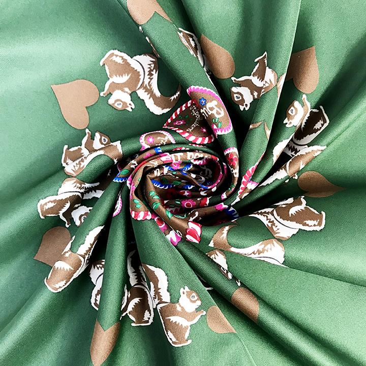 Custom Women Silk Twill  Animals  Pattern Square Scarf Wrap  (6)