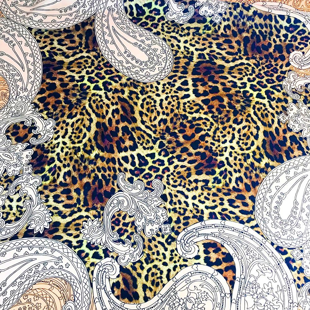 Custom Leopard design Silk Hijab (1)