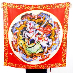 Create Artistic Colorful Silk Twill Hijab Scarf With Logo