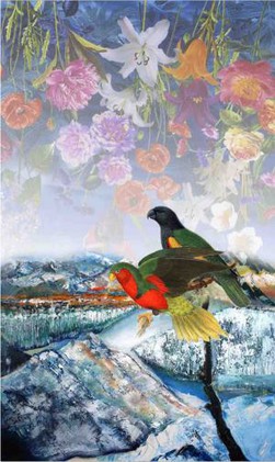 Art Gallery Parrot Design Digital Printing Silk Satin Scarves