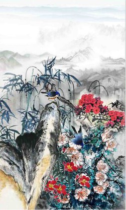 Art Gallery Flowers And Birds Design Digital Printing Silk Satin Scarves