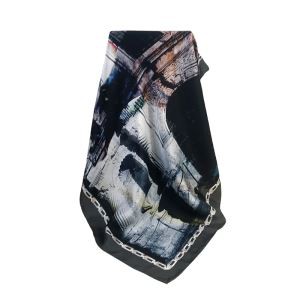 Artist Design Printed Satin Silk Bandana With Brand