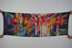 UK Museum Digital Printed Pure Wool Long Scarves