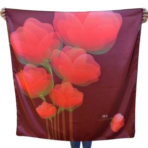 SK-II Digital Printed Polyester Satin Square Scarves