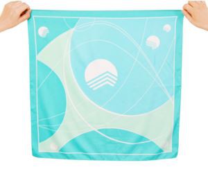 Digital Printed Polyester Twill Uniform Square Scarves For Bank Russia