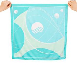 Digital Printed Polyester Twill Uniform Square Scarves For Bank Russia
