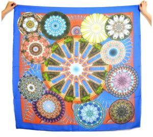 Digital Printed Pure Silk Chiffon Bandana For French Chateau
