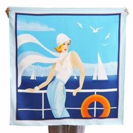 Yacht Company Russia Custom Digital Printed Twill Silk Scarves