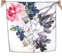 Silk Satin Geogettee Shawls For Chiness Art Gallery