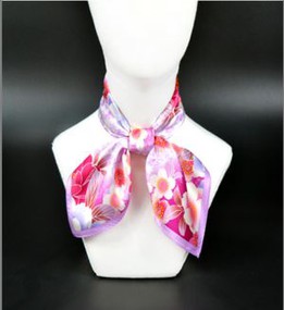 USA Client Hand Printed Pure Satin Silk Small Square Scarves