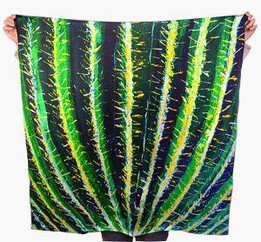 Oil Painting Style Pure Silk Satin Scarves