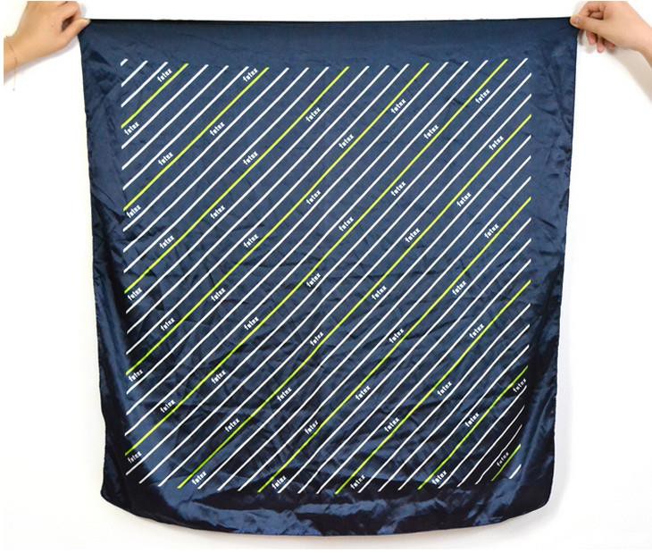 Logo Hand Screen Print Polyester Satin Scarves For Fotex