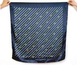 Logo Hand Screen Print Polyester Satin Scarves For Fotex