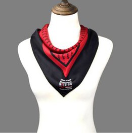 Logo Hand Screen Printed Twill Silk Square Scarves For Education Group Switzerland