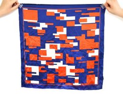 Logo Hand Screen Printing Silk Satin Scarves For Holland Airline