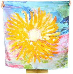 Made Digital Printing Twill Silk Bandana For Art Gallery USA Special Gouache Design Scarves