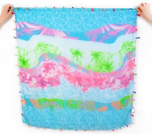 Screen Print Polyester Voile Scarves For Spain Fashion Brand