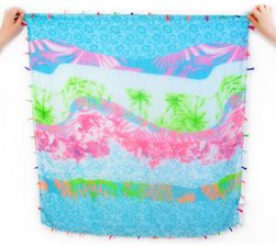Screen Print Polyester Voile Scarves For Spain Fashion Brand