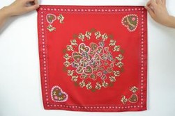 German Client Customized Screen Printed Small Square Polyester Twill Scarves
