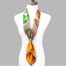 Denmark Client Digital Print Twill Silk Scarves