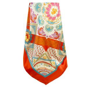 Digital Print 100% Silk Square Scarf