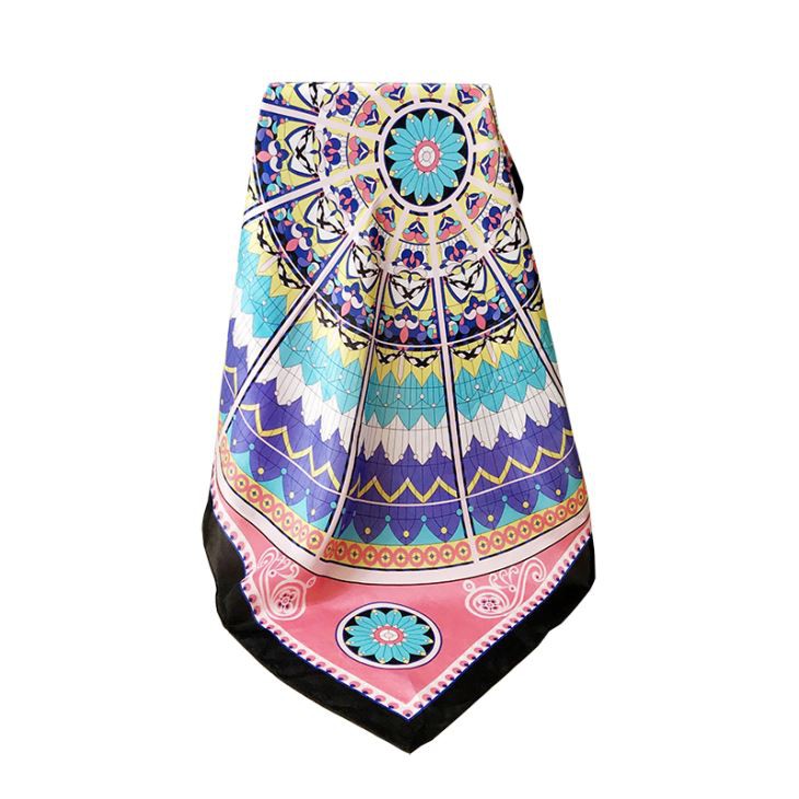 Digital Printing Large Silk Scarf For Hair 100X100