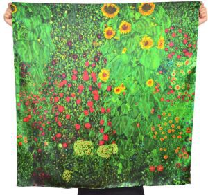 Digital Printing Oil Painting Style Silk Satin Scarf