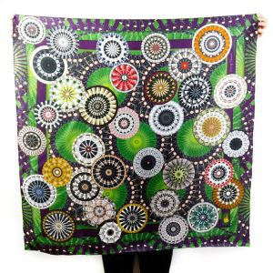 Digital Printing Silk Twill Long Scarf Shawl With Hand Hem