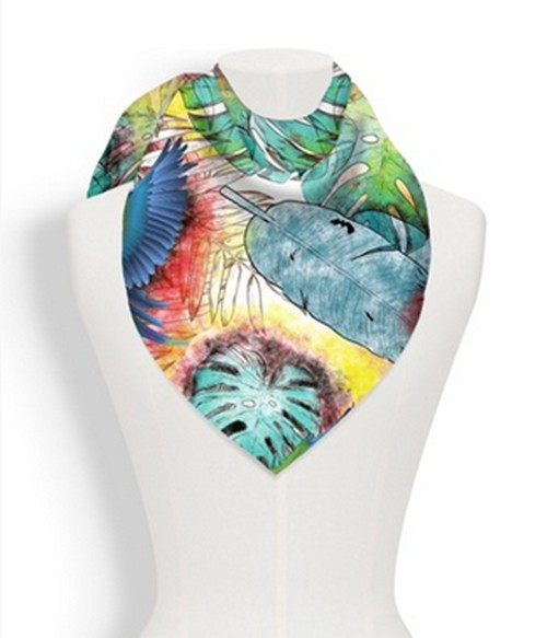 Factory Direct Digital Printed Silk Shawls For Art Gellery Colorful Flower Painting Design