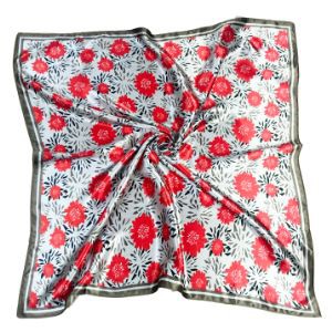 Floral Polyester Satin Head Scarf