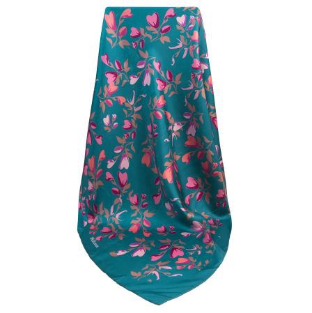 Floral Silk Twill Hijab For Ladies