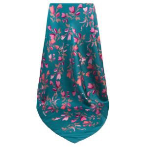 Floral Silk Twill Hijab For Ladies