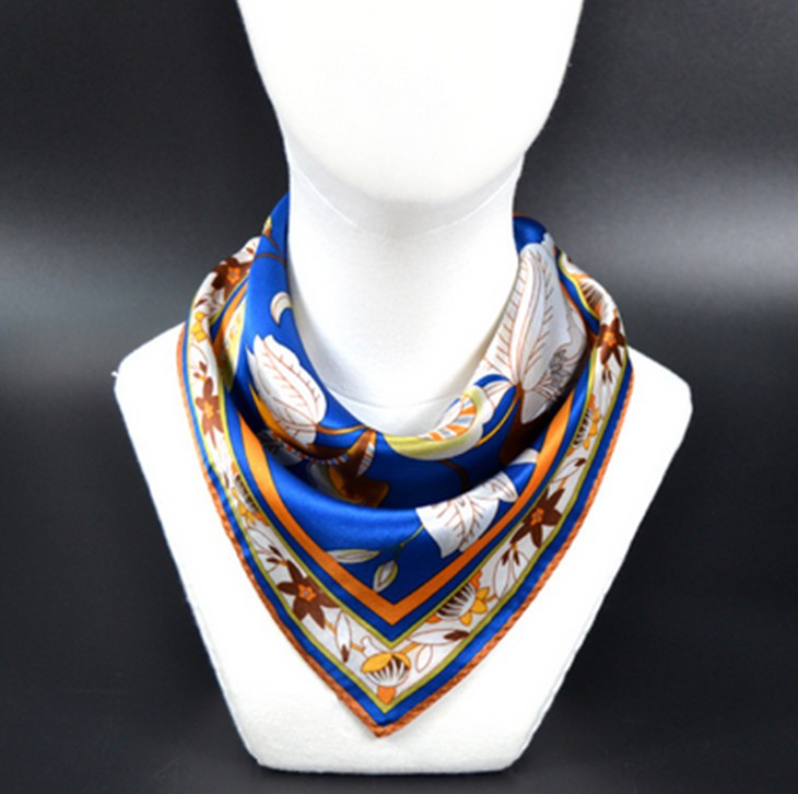 Flower Painting Design Silk Small Square Scarves