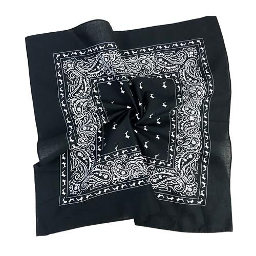 Headwear Black Neck Viscose Scarf Digital Printed