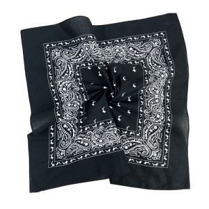 Headwear Black Neck Viscose Scarf Digital Printed