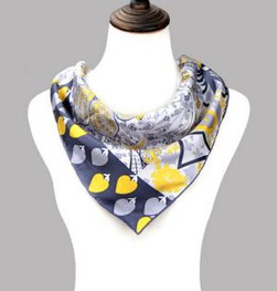 Italy Client Personalized Screen Print Silk Twill Scarves