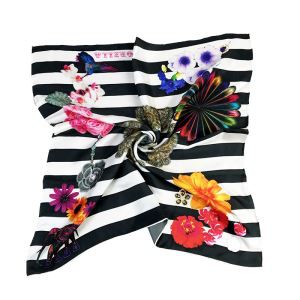 Literary Silk Twill Scarf As Gift