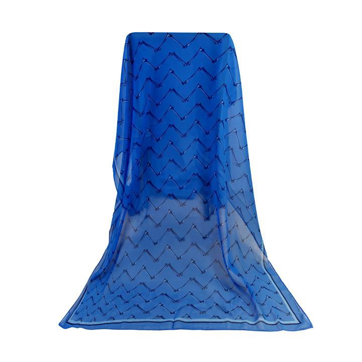 Logo Printed 100 Plain Chiffon Long Head Hair Scarf Shawl