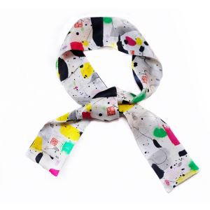 Made Printed Colorful Neck Twilly As Gift Scarf