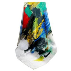 Oil Painting Silk Satin Scarf